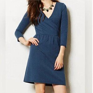 Anthropologie HD in Paris polkadot faux wrap dress